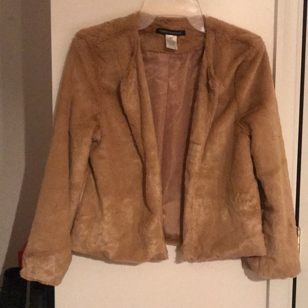 Fuzzy blazer styled coat